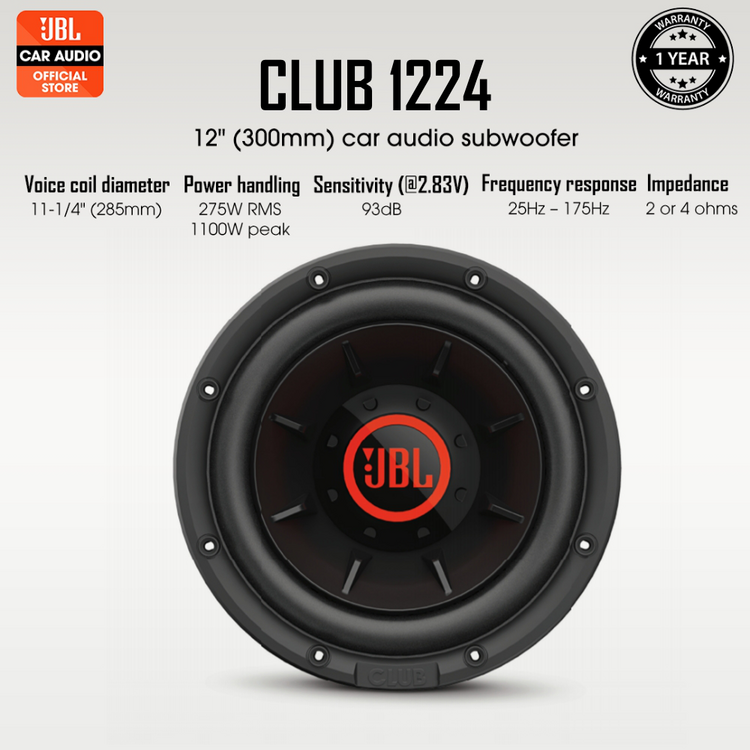 JBL Club Series 1224 Car Audio Subwoofers Wholesale Car Accessories & Interior Factory