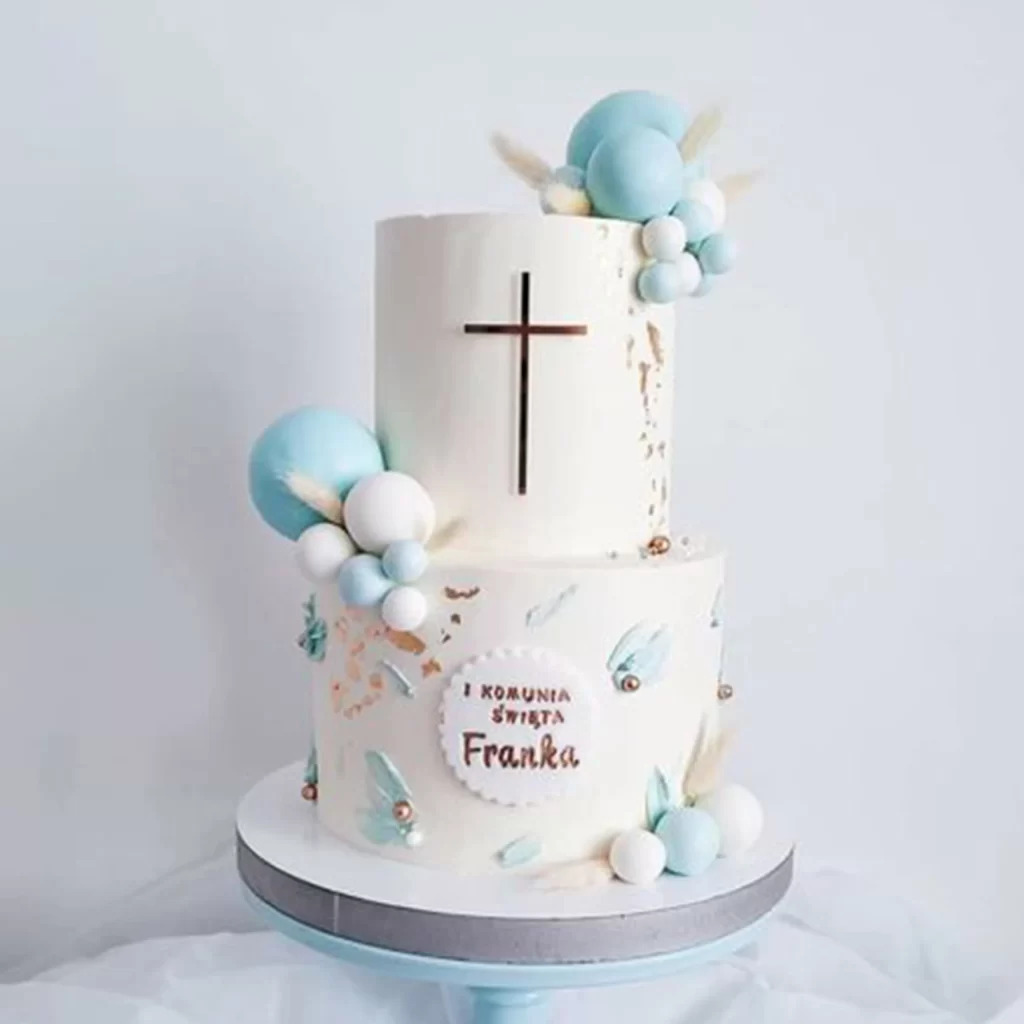 Light Blue Christening cake