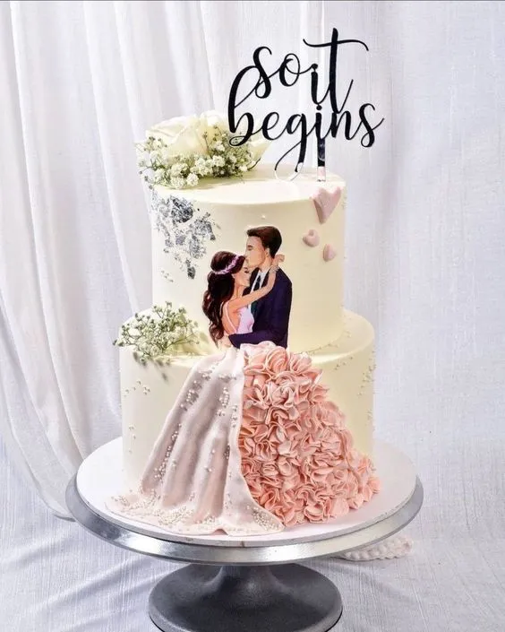 Two tier Wedding Engagement Cake