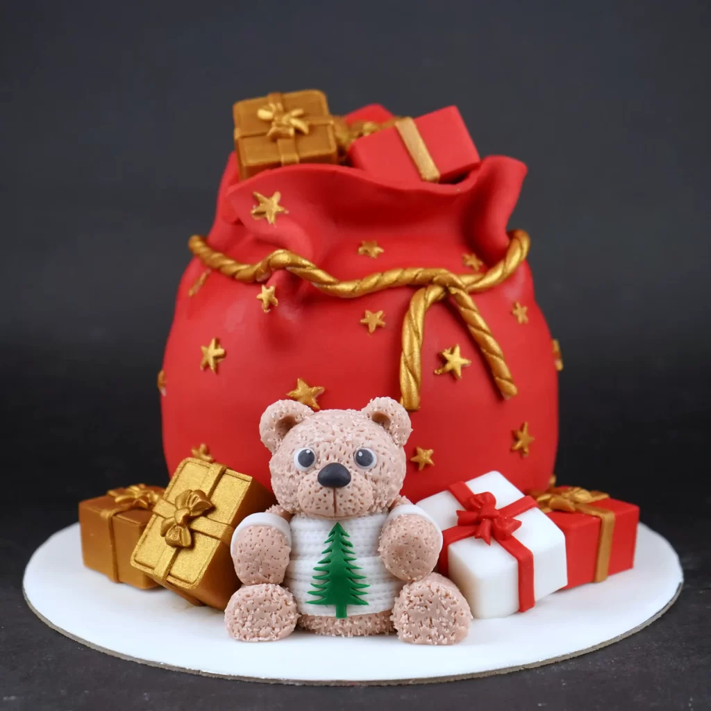 Christmas Santa Gift Bag Cake