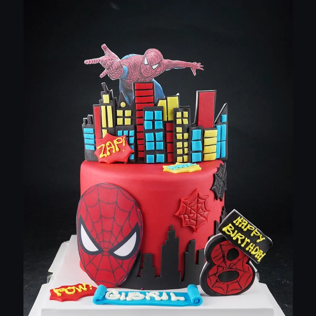 Spiderman theme cake