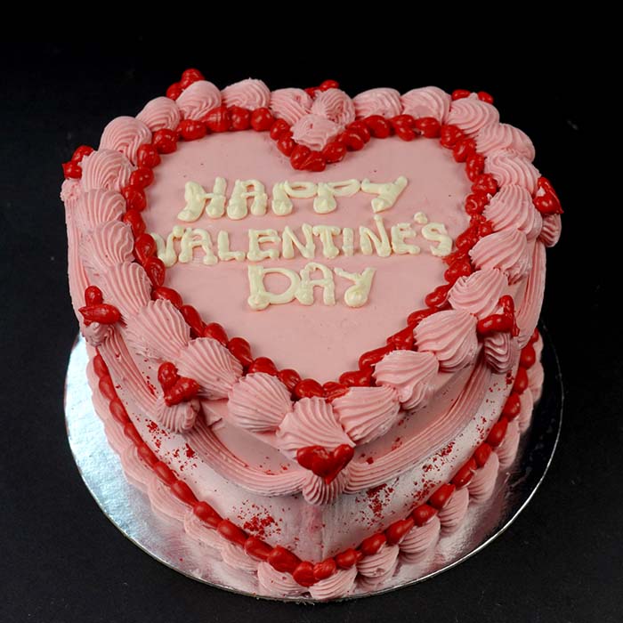 Pink Valentines Day Cake