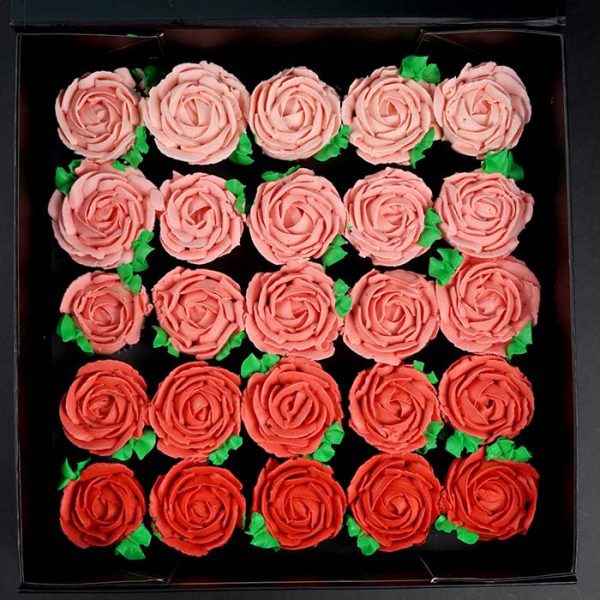Valentine Rose Mini Assorted Cupcakes
