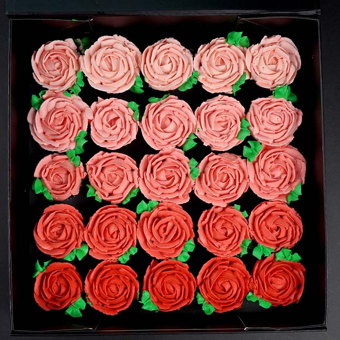 Valentine Rose Mini Assorted Cupcakes