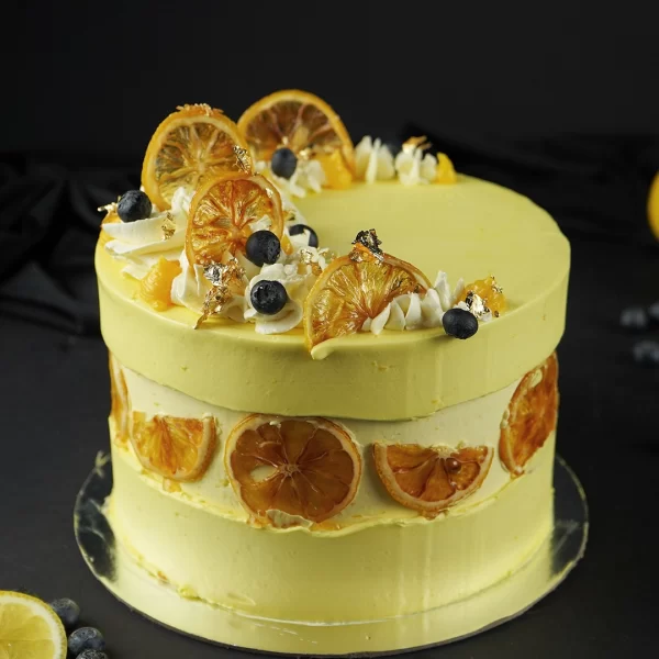 Lemon Cake with Fresh Blueberries