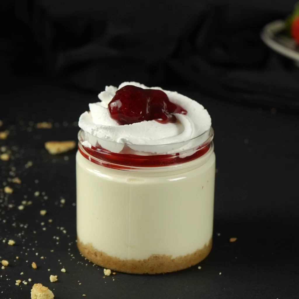 Mini White Chocolate & Strawberry Cheesecake