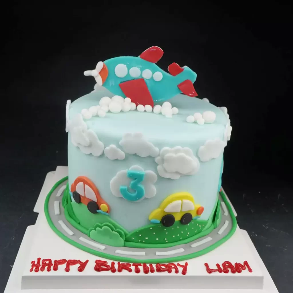 Baby Plane and Car theme cake