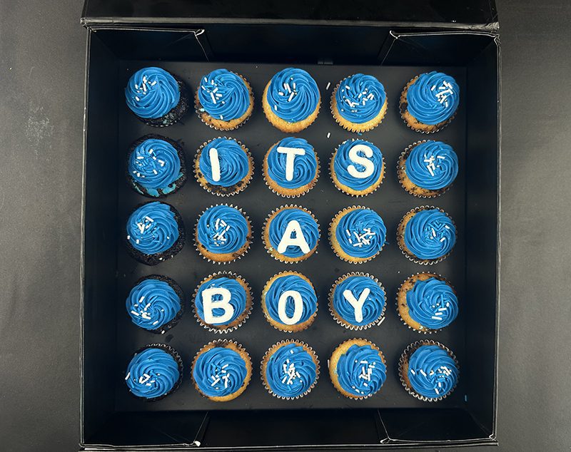 Its a Boy Box 25 of Assorted Mini Cupcakes