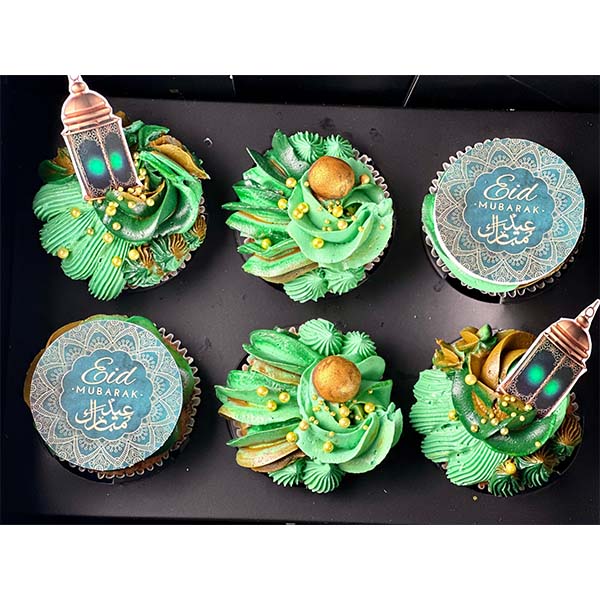 Eid Mubarak Box of 6 Cupcakes