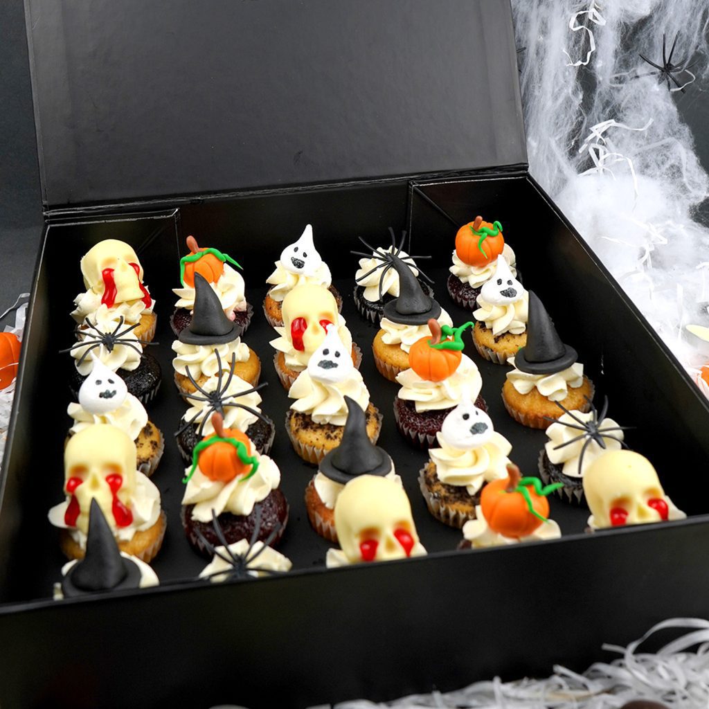 Orange Box of 25 Mini Assorted Cupcakes