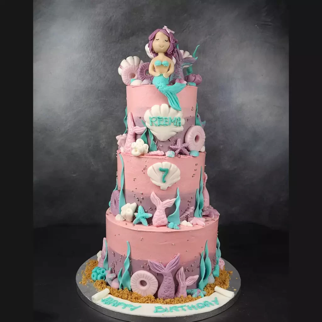 Mermaid 3 tier Cake