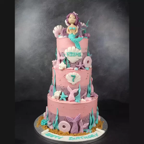 Mermaid 3 tier Cake