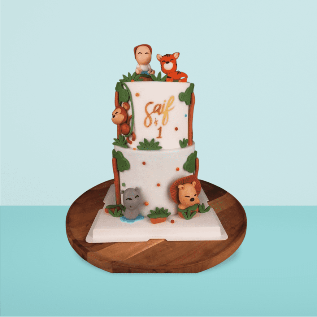 Animal and Boy Theme 2 Tier Cake