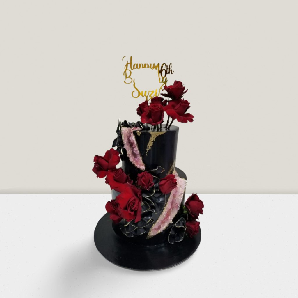 Black_and_Red_Rose_Cake_with_Elegant_Topper